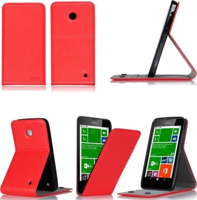 Etui XEPTIO Nokia Lumia 630 Dual/Double Sim rouge