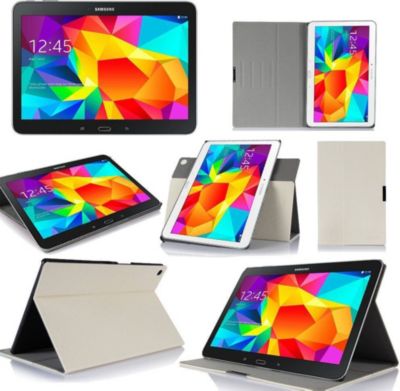 Etui XEPTIO Samsung Galaxy Tab 4 10.1 blanc rotatif