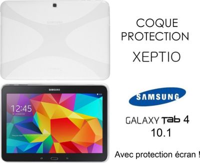 Etui XEPTIO Samsung Galaxy Tab 4 10.1 coque blanc