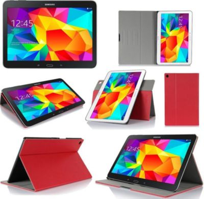 Etui XEPTIO Samsung Galaxy Tab 4 10.1 rouge rotatif