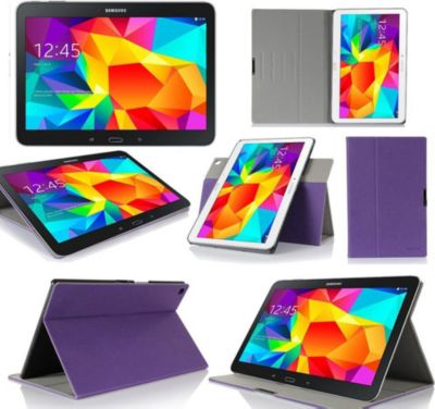 Etui XEPTIO Samsung Galaxy Tab 4 10.1 violet rotatif