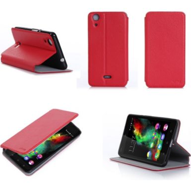 Etui XEPTIO Wiko Pulp Fab 4G rouge avec stand