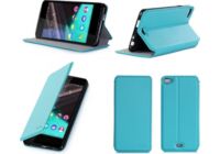 Etui XEPTIO Wiko Pulp Fab 4G turquoise avec stand