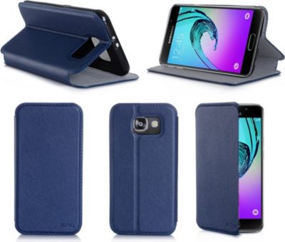 Etui XEPTIO Samsung Galaxy A3 2016 bleu Cuir stand