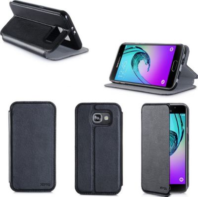 Etui XEPTIO Samsung Galaxy A3 2016 noir Cuir stand