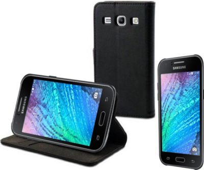Etui XEPTIO Samsung Galaxy J1 noir Cuir stand