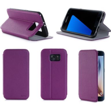 Etui XEPTIO Samsung Galaxy S7 4G violet Cuir stand