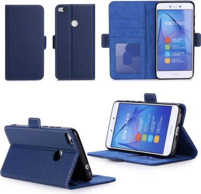 Etui XEPTIO Huawei P8 LITE 2017 portefeuille bleu