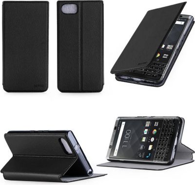 Etui XEPTIO Blackberry Keyone noir stand