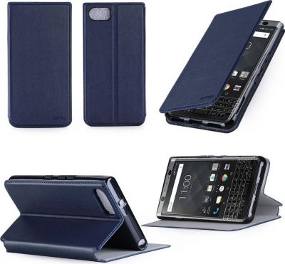 Etui XEPTIO Blackberry Keyone bleu stand