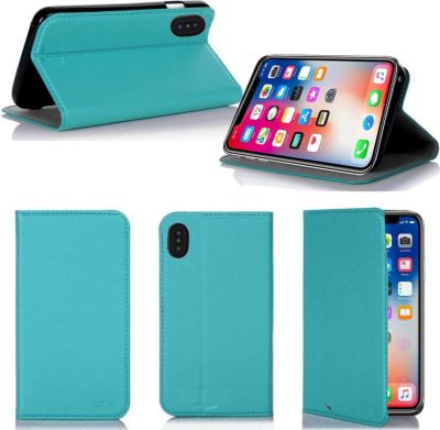 Etui XEPTIO Apple iPhone X turquoise avec stand