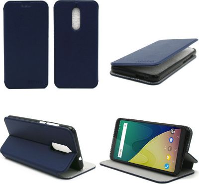 Etui XEPTIO Wiko View Prime bleu avec stand