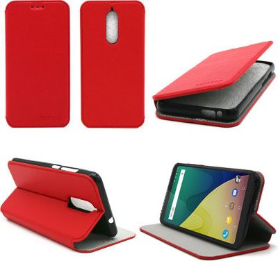 Etui XEPTIO Wiko View Prime rouge avec stand