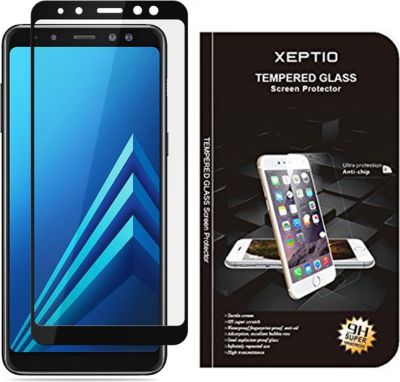Protège écran XEPTIO Samsung Galaxy A8 2018 verre trempé noir Protège écran XEPTIO Samsung Galaxy A8 2018 verre trempé noir