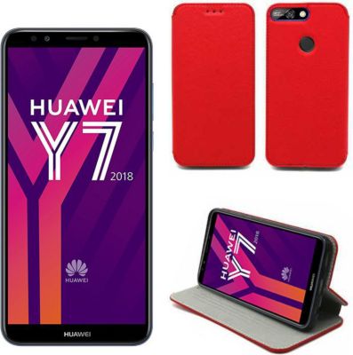 Housse XEPTIO Huawei Y7 2018 Etui rouge