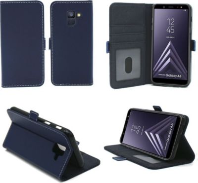 Housse XEPTIO Samsung Galaxy A6 2018 portefeuille bleu