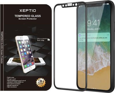 Protège écran XEPTIO Apple iPhone XS verre trempé noir