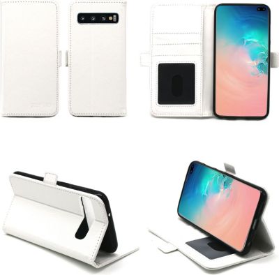 Housse XEPTIO Samsung Galaxy S10+ portefeuille blanc Housse XEPTIO Samsung Galaxy S10+ portefeuille blanc