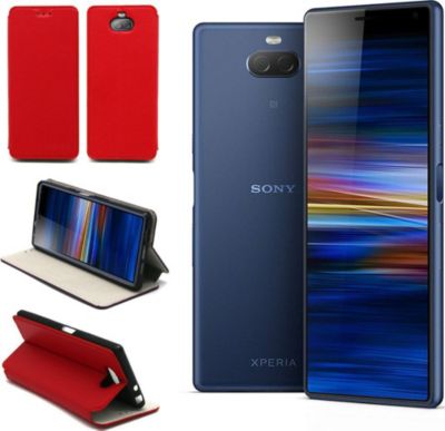Housse XEPTIO Sony Xperia 10 Plus Etui rouge Slim