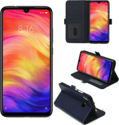 Housse XEPTIO Xiaomi Redmi Note 7 portefeuille bleu