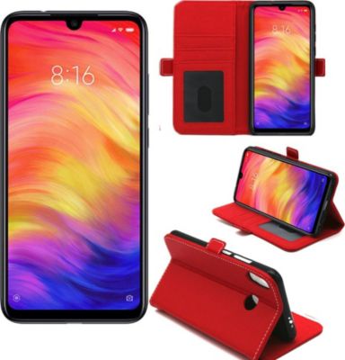 Housse XEPTIO Xiaomi Redmi Note 7 portefeuille rouge Housse XEPTIO Xiaomi Redmi Note 7 portefeuille rouge