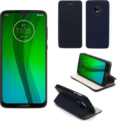 Housse XEPTIO Motorola Moto G7 Etui bleu Slim