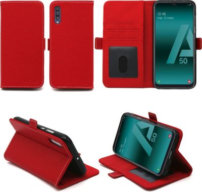 Housse XEPTIO Samsung Galaxy A50 portefeuille rouge