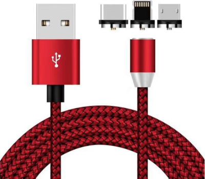 Câble trio XEPTIO Câble magnétique Micro USB 2m rouge