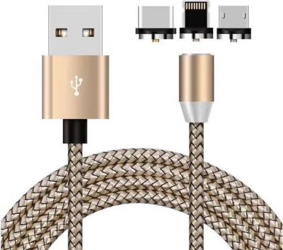 Câble trio XEPTIO Câble magnétique Lightning 2m gold