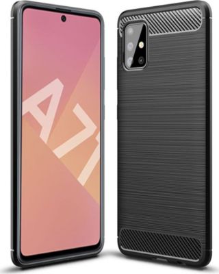 Coque XEPTIO Samsung Galaxy A71 carbone noir