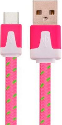 Chargeur USB C SHOT CASE Noodle Type C 1m Smartphone ROSE BONBON