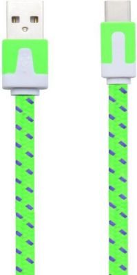 Chargeur USB C SHOT CASE Noodle Type C 1m Smartphone (VERT)