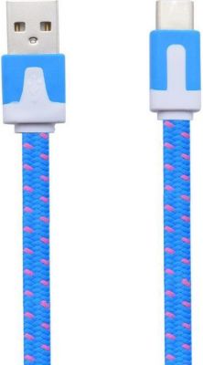 Chargeur USB C SHOT CASE Noodle Type C 1m Smartphone (BLEU)