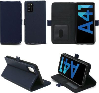 Housse XEPTIO Samsung Galaxy A41 portefeuille bleu Housse XEPTIO Samsung Galaxy A41 portefeuille bleu