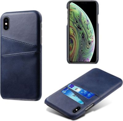Coque SHOT CASE Coque Porte-cartes IPHONE X Cuir BLEU
