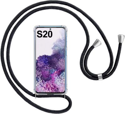 Coque avec cordon SHOT CASE Coque Cordon SAMSUNG S20 Silicone NOIR
