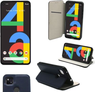 Housse XEPTIO Google Pixel 4A 4G portefeuille bleu