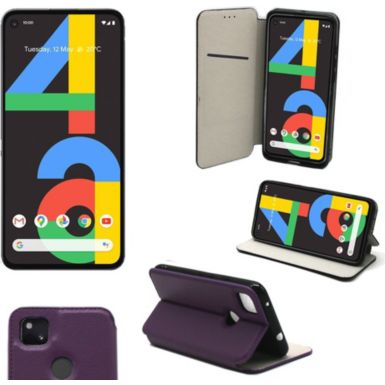 Housse XEPTIO Google Pixel 4A 4G portefeuille violet
