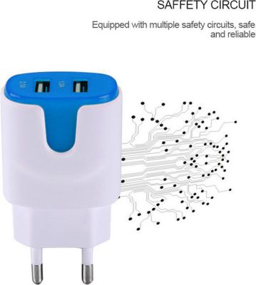Câble alimentation SHOT CASE USB Double Prise Murale 2 Ports (BLEU) Câble alimentation SHOT CASE USB Double Prise Murale 2 Ports (BLEU)