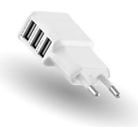 Câble alimentation SHOT CASE USB Triple Prise Murale 3 Ports Blanc
