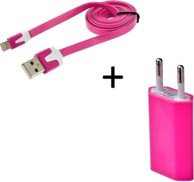 Chargeur secteur SHOT CASE Noodle Cable IPHONE + Prise ROSE B Chargeur secteur SHOT CASE Noodle Cable IPHONE + Prise ROSE B