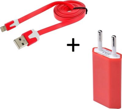 Chargeur secteur SHOT CASE Noodle Cable IPHONE + Prise ROUGE Chargeur secteur SHOT CASE Noodle Cable IPHONE + Prise ROUGE