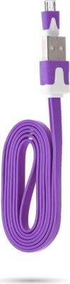 SHOT CASE Noodle 1m Micro USB Smartphone (VIOLET)