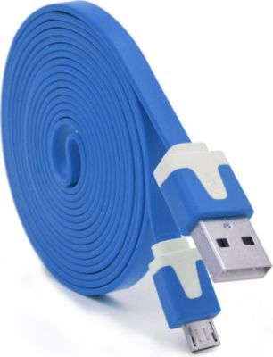 SHOT CASE Noodle 3m Micro USB 3 Metres USB (BLEU)
