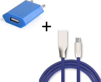 Chargeur secteur SHOT CASE Fast Charge Cable IPHONE + Prises BLEU