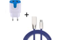 SHOT CASE Fast Cable Micro USB + Prises BLEU