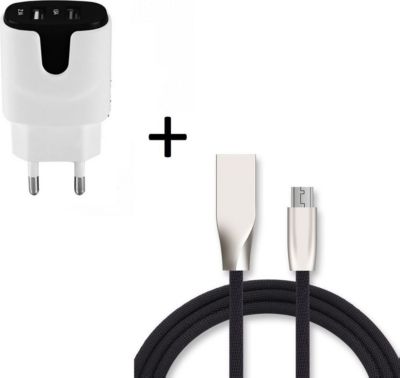 Chargeur secteur SHOT CASE Fast Cable Micro USB + Prises NOIR