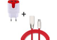 SHOT CASE Fast Cable Micro USB + Prises ROUGE
