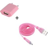 Pack de charge SHOT CASE Cable IPHONE Smiley LED + Prise ROSE P