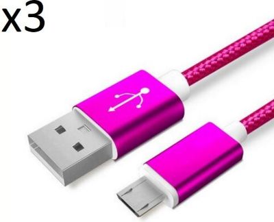 SHOT CASE Pack de 3 Cables Metal (ROSE B)